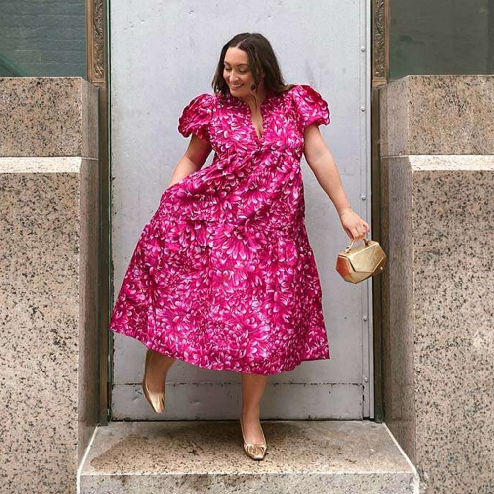 Kika Vargas Pink Floral Dress